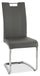 ["Chaise de salle à manger Tuxedo en tissu de cuir végétalien et en métal - grise"]