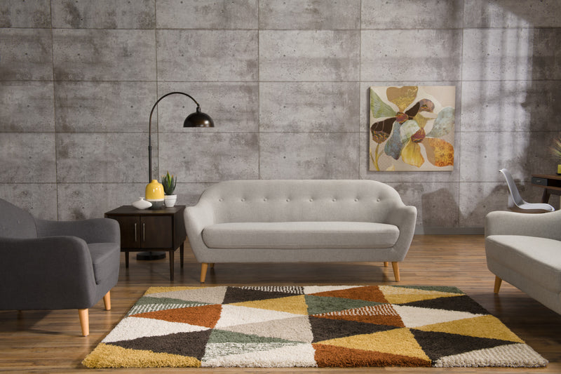 Sofa Calla de 73,62 po de format condo en tissu d’apparence lin avec capitonnage et pattes en bois - gris clair