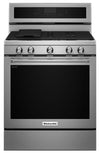 Cuisinière à gaz KitchenAid de 5,8 pi³ avec technologie AquaLiftMD et autonettoyage - acier inoxydable - KFGG500ESS