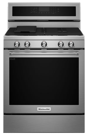 Cuisinière à gaz KitchenAid de 5,8 pi³ avec technologie AquaLiftMD et autonettoyage - acier inoxydable - KFGG500ESS