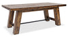 Table à café rustique Galeveston de 50 po avec roulettes - bois à grain de bois brun