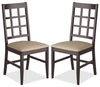 Chaise de salle à manger Atwood avec siège en similicuir, ensemble de 2 - gris