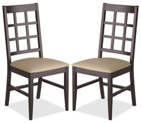Chaise de salle à manger Atwood avec siège en similicuir, ensemble de 2 - gris