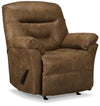Fauteuil berçant inclinable 4579  en tissu d'apparence cuir - bière brune