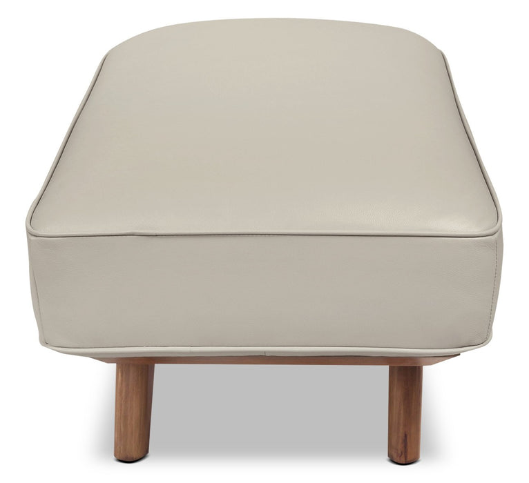 Pouf Kai en cuir véritable – argenté