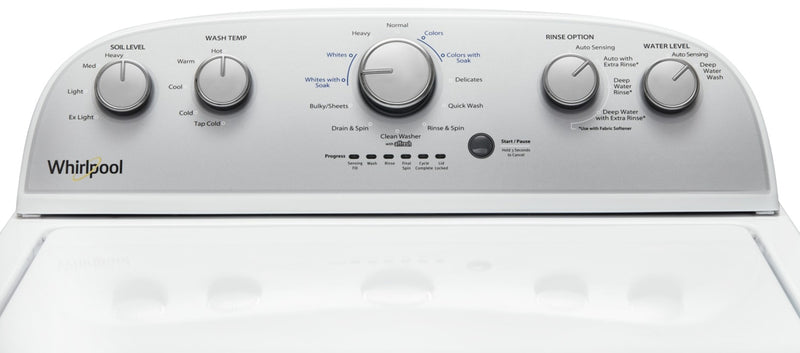 Laveuse à chargement par le haut de 4,4 pi³ et sécheuse électrique de 7,0 pi³ de Whirlpool