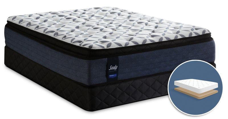 Ensemble moelleux à plateau-coussin à profil bas Kingsmill Posturepedic de Sealy pour grand lit