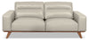 Sofa Kai en cuir véritable – argenté