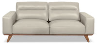 Sofa Kai en cuir véritable – argenté