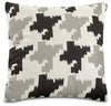 Coussin décoratif pied-de-poule - blanc, noir et gris