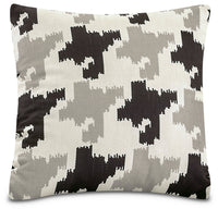 Coussin décoratif pied-de-poule - blanc, noir et gris