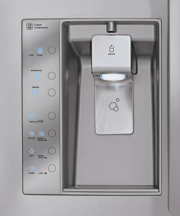 Réfrigérateur LG de 24 pi³ à portes françaises avec distributeur d'eau et de glaçons – acier inoxydable