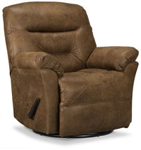 Fauteuil inclinable pivotant 4579  en tissu d'apparence cuir - bière brune