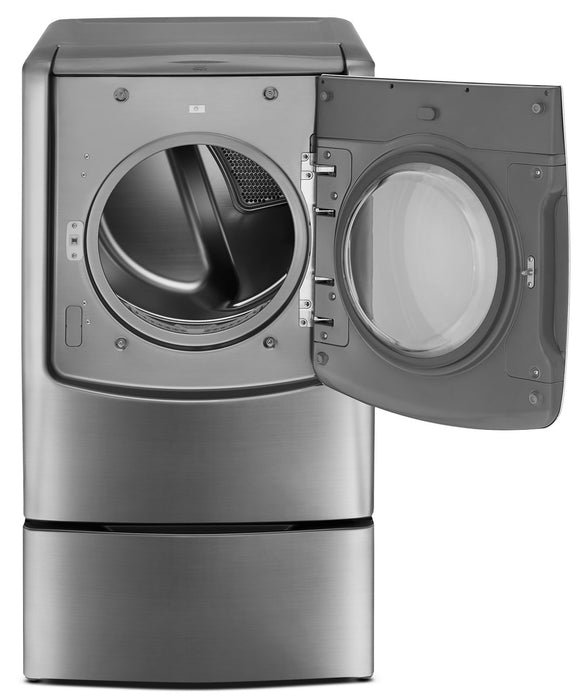 Ensemble LG avec laveuse, sécheuse électrique, laveuse-piédestal et piédestal de type tiroir - acier