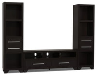 Meuble audio-vidéo Glendale 3 pièces avec rangement et système de gestion des câbles pour téléviseurs jusqu’à 65 po - espresso