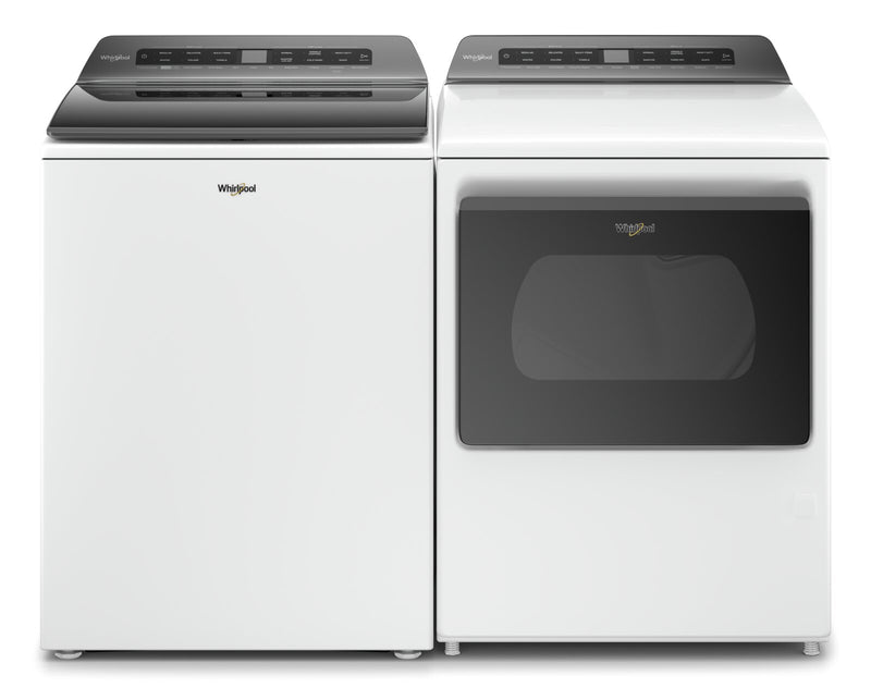 Whirlpool 5.5 Cu. Ft. Smart Top-Load Washer and 7.4 Cu. Ft. Smart Gas Dryer - White