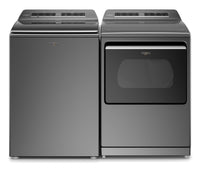 Laveuse intelligente de 6,1 pi³ et sécheuse à gaz intelligente de 7,4 pi³ Whirlpool - ombre chrome