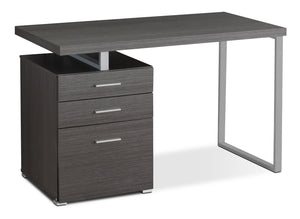 Bureau d'ordinateur Rimini - gris brillant