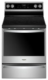Cuisinière électrique Whirlpool de 6,4 pi³ avec technologie AquaLiftMD et autonettoyage - acier inoxydable résistant aux traces de doigts - YWFE975H0HZ