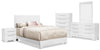 Ensemble de chambre à coucher Olivia 8 pièces avec grand lit ou lit double - blanc