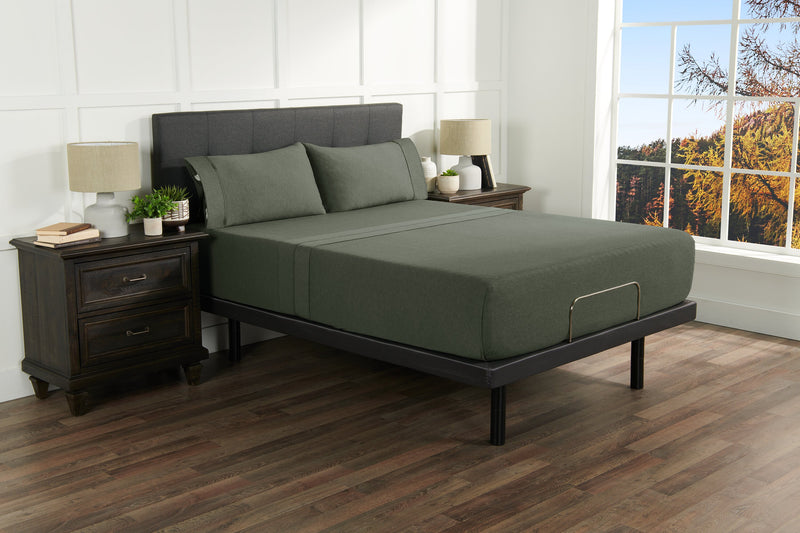 Ensemble de draps haute performance Hyper-Wool de BEDGEAR 4 pièces pour très grand lit - vert forêt