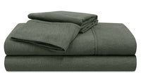 Ensemble de draps haute performance Hyper-Wool de Bedgear 4 pièces pour très grand lit - vert forêt