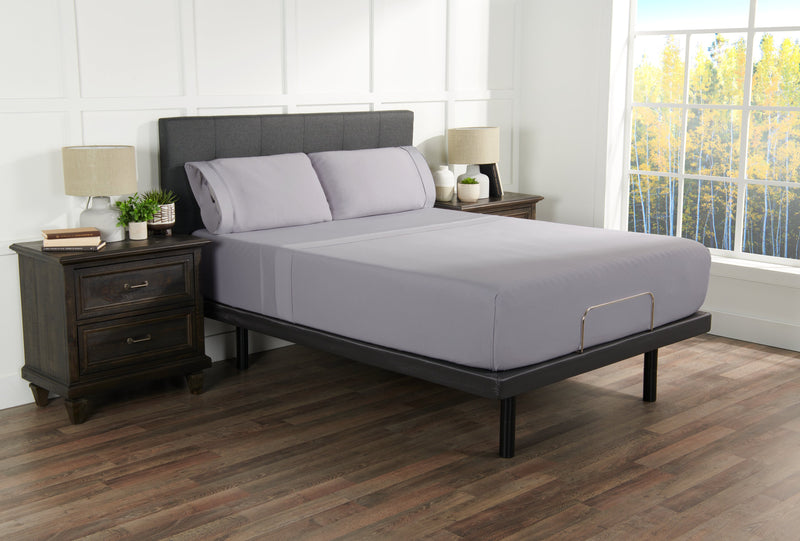 Ensemble de draps haute performance Hyper-Wool de BEDGEAR 4 pièces pour très grand lit - gris clair