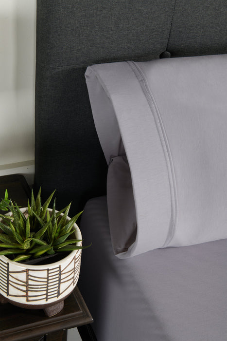 Ensemble de draps haute performance Hyper-Wool de BEDGEAR 4 pièces pour très grand lit - gris clair