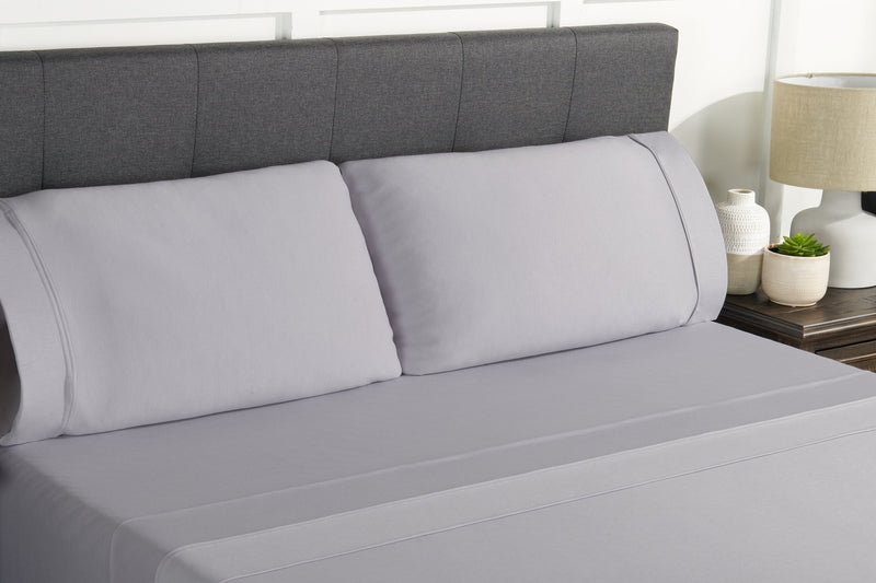Ensemble de draps haute performance Hyper-Wool de BEDGEAR 4 pièces pour très grand lit - gris clair