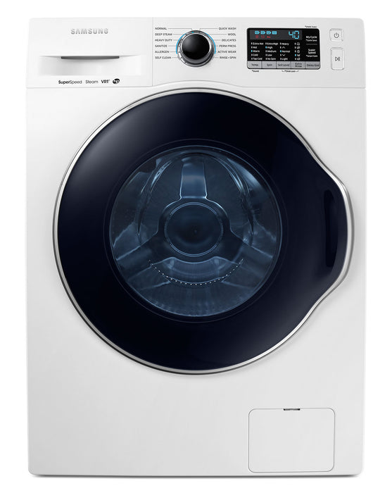 Laveuse à chargement frontal de 2,6 pi³ et sécheuse électrique de 4,0 pi³ de Samsung – blanches