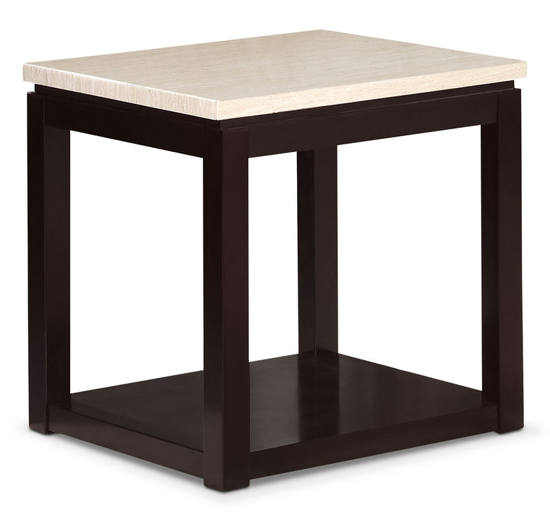 Sicily End Table – Beige - Contemporary style End Table in Black Wood