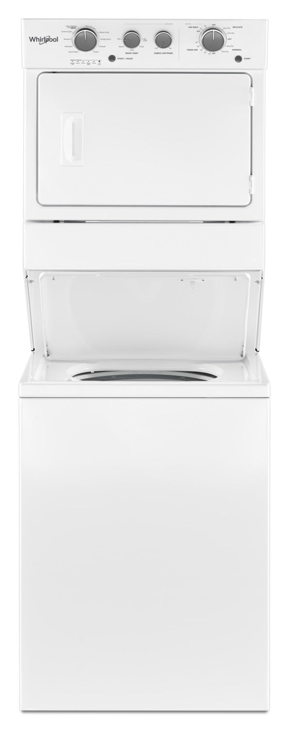 Whirlpool® 4.0 cu.ft Gas Stacked Laundry Center 9 Wash cycles and AutoDry™ - Laundry Centre in White