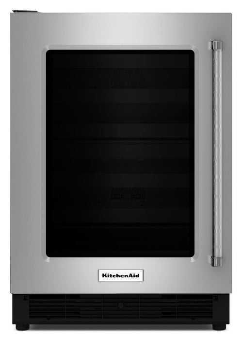 Réfrigérateur KitchenAid de 5,1 pi3 sous le comptoir avec porte en verre - acier inoxydable