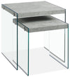 Ensemble 2 tables de bout gigogne Yonah – gris ciment