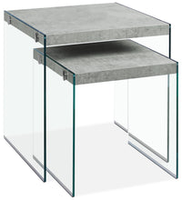 Ensemble 2 tables de bout gigogne Yonah – gris ciment