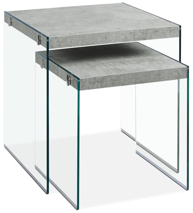 Ensemble 2 tables de bout gigogne Yonah – gris ciment