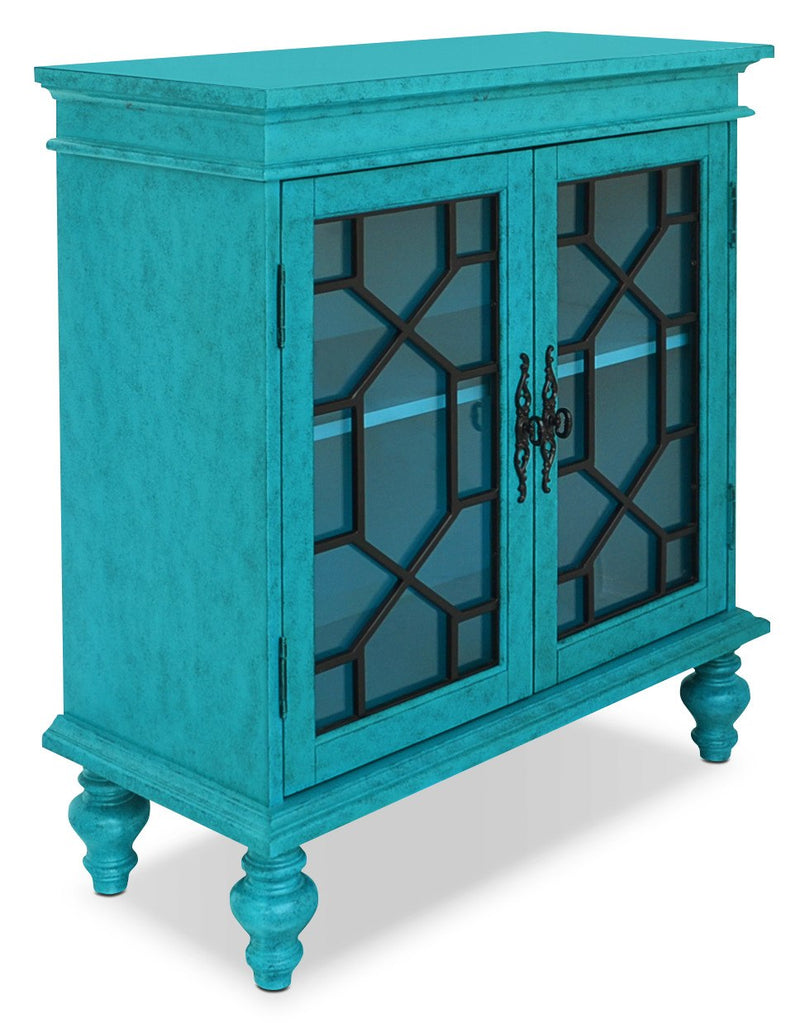 Rigolet Small Accent Cabinet – Blue - Country style Accent Cabinet in Blue Wood