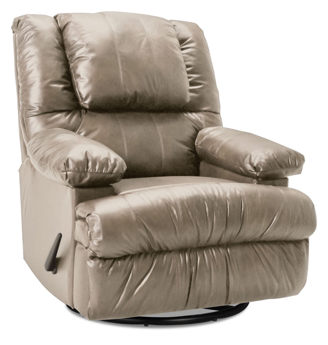 Fauteuil inclinable pivotant 5598  en cuir contrecollé avec accoudoirs - mastic