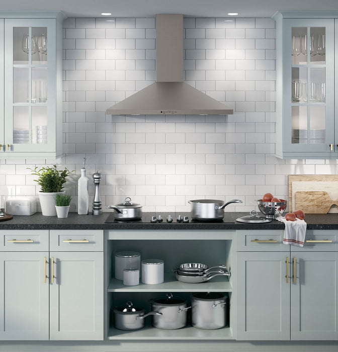 Hotte cheminée murale de style pyramidal GE de 36 po - JVW5361EJESC