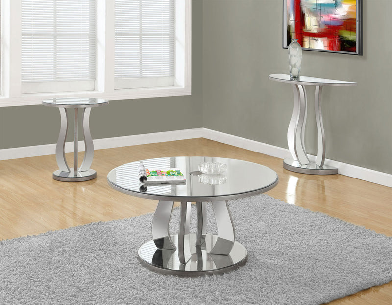 Table à café somptueuse Laurel de 36 po - miroir 