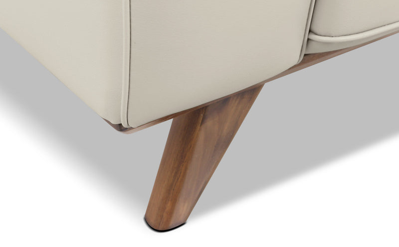 Sofa Kai en cuir véritable – argenté