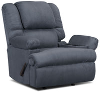Fauteuil berçant inclinable 5598  en suède rembourré avec rangement - marine
