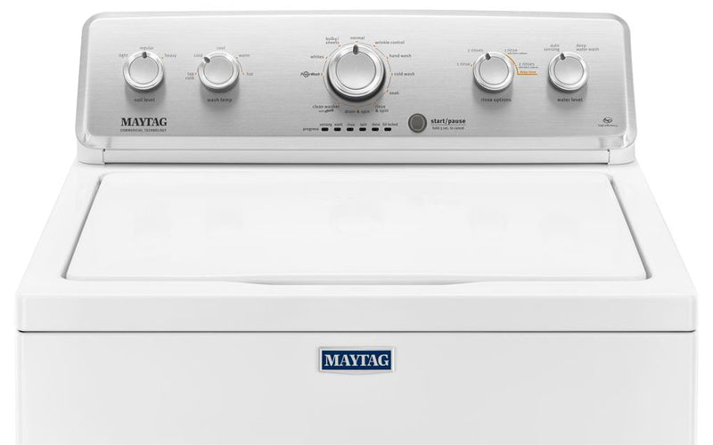 Laveuse à chargement par le haut de 4,9 pi3 et sécheuse électrique de 7,0 pi3 de Maytag  – blanches