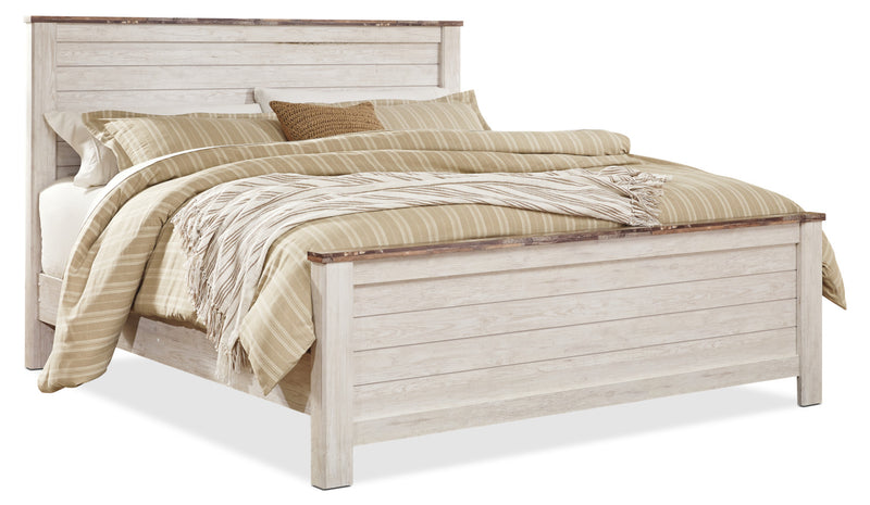 Ensemble de chambre à coucher Willowton 8 pièces avec très grand lit