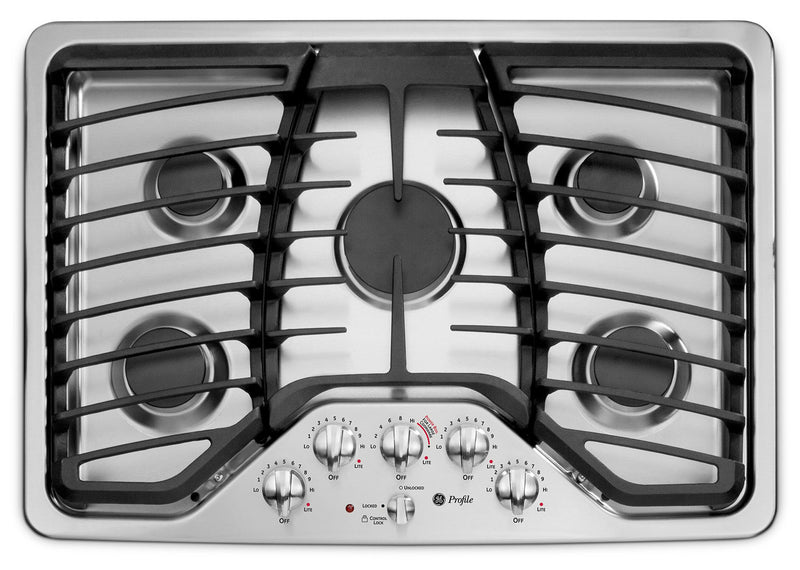 Surface de cuisson à gaz profondément encastrée GE de 30 po – PGP953SETSS