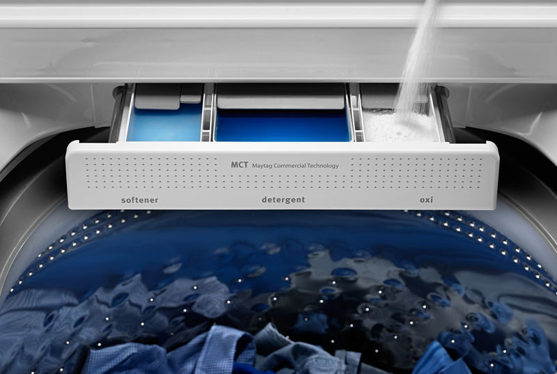 Laveuse à chargement par le haut de 5,4 pi3 et sécheuse électrique de 7,4 pi3 de Maytag – blanches