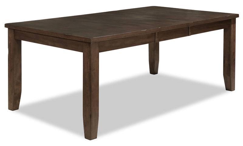 Ensemble de salle à manger Talia 5 pièces avec table, rallonge de 60 po à 78 po (L) et 4 chaises - brun