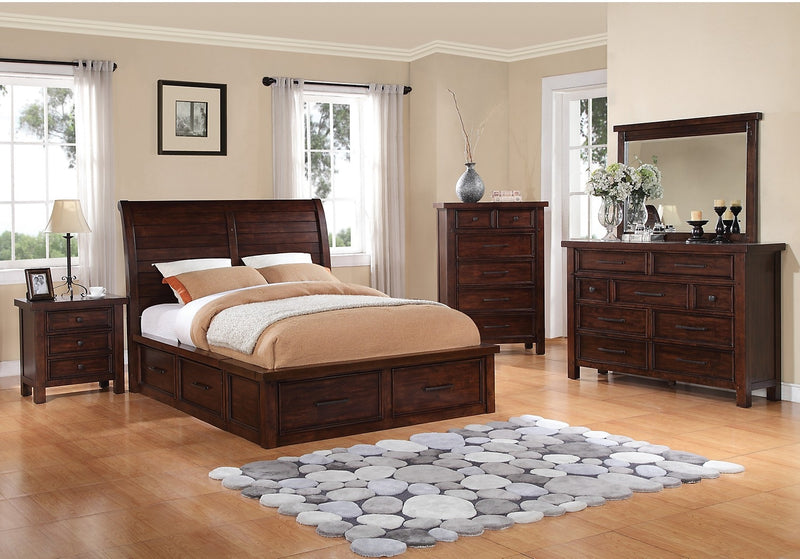 Ensemble de chambre à coucher Sonoma 7 pièces avec grand lit avec rangement sous le lit