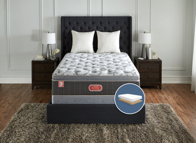 Ensemble ferme à plateau-coussin épais à profil bas Hotel Diamond 3 Beautyrest pour grand lit