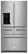 Réfrigérateur KitchenAid de 24 pi³ et de 36 po à multiples portes et à portes françaises - acier inoxydable - KRMF706ESS